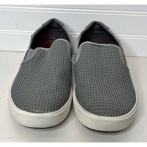 Olukai Lae'ahi Slip On Sneakers Gray White size 7 Casual Shoes Mesh Non-Marking